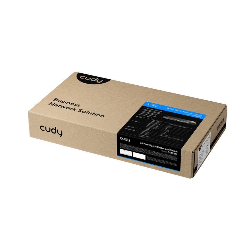 CUDY GS1024L 24-Port Gigabit Metal Switch ตัวเครื่องโลหะ พร้อมชุดติดตั้งแร็ก