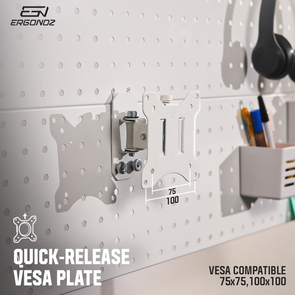 ERGONOZ ชั้นวางของติดโต๊ะ PANEL02 PEGBOARD DIY ขนาด 120 และ 140 cm. รับประกัน 1 ปี