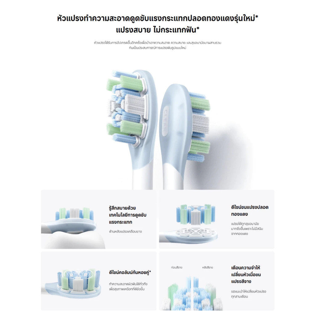 Xiaomi Electric Toothbrush แปรงไฟฟ้า | อายุแบตเตอรี่180 วัน | มอเตอร์สั่นโซนิก | การแสดงข้อมูล 4 ส่วน | IPX8 ศูนย์ไทย
