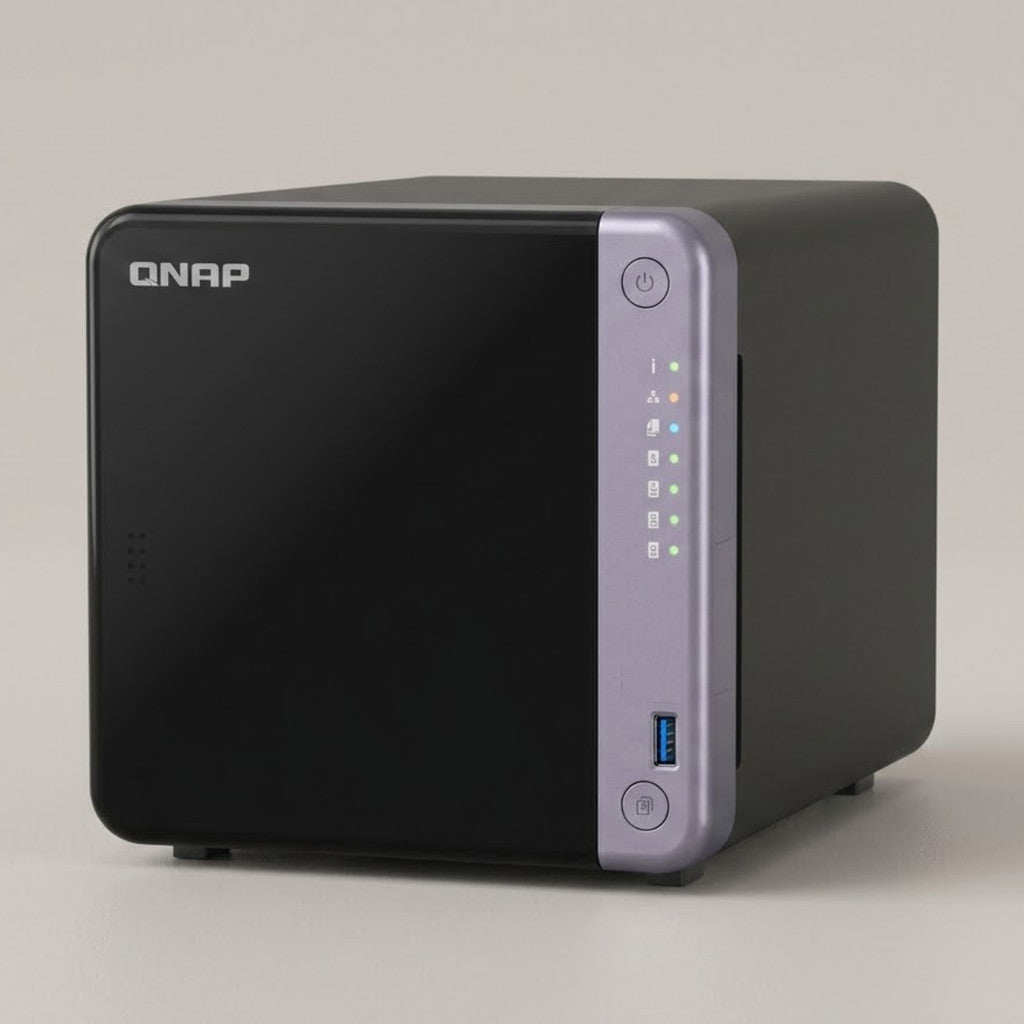 QNAP NAS (อุปกรณ์จัดเก็บข้อมูลบนเครือข่าย) รุ่น TS-432X 4-Bay RAM 4GB 10GbE SFP+ สีดำ (TS-432X-4G)