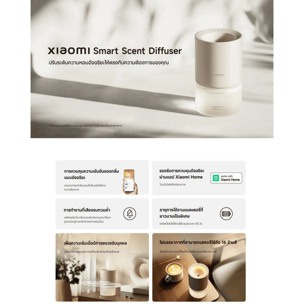 Xiaomi Smart Scent Diffuser เครื่องหอม โคมไฟอโรม่า | ไฟบรรยากาศได้ถึง 16 ล้านสี | การควบคุมผ่านแอพ Xiaomi Home