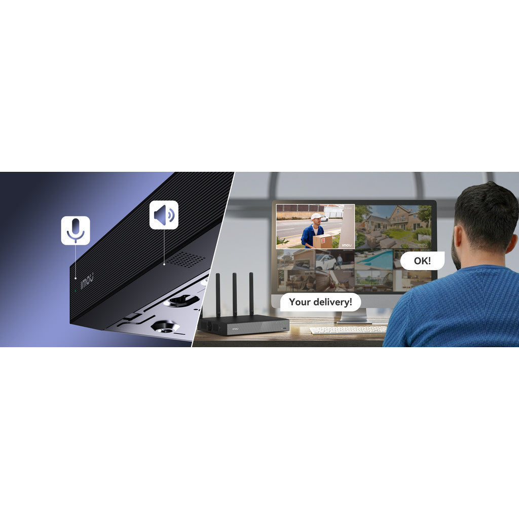 IMOU NVR-N118W-8A0E Wi - Fi NVR Easy to Connect  เข้าถึงได้ 18 ช่องสัญญาณ มีไมค์และลำโพง