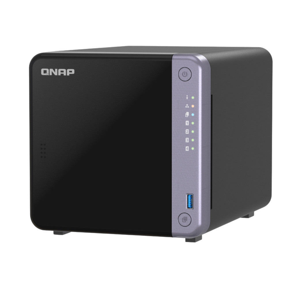 QNAP NAS (อุปกรณ์จัดเก็บข้อมูลบนเครือข่าย) รุ่น TS-432X 4-Bay RAM 4GB 10GbE SFP+ สีดำ (TS-432X-4G)