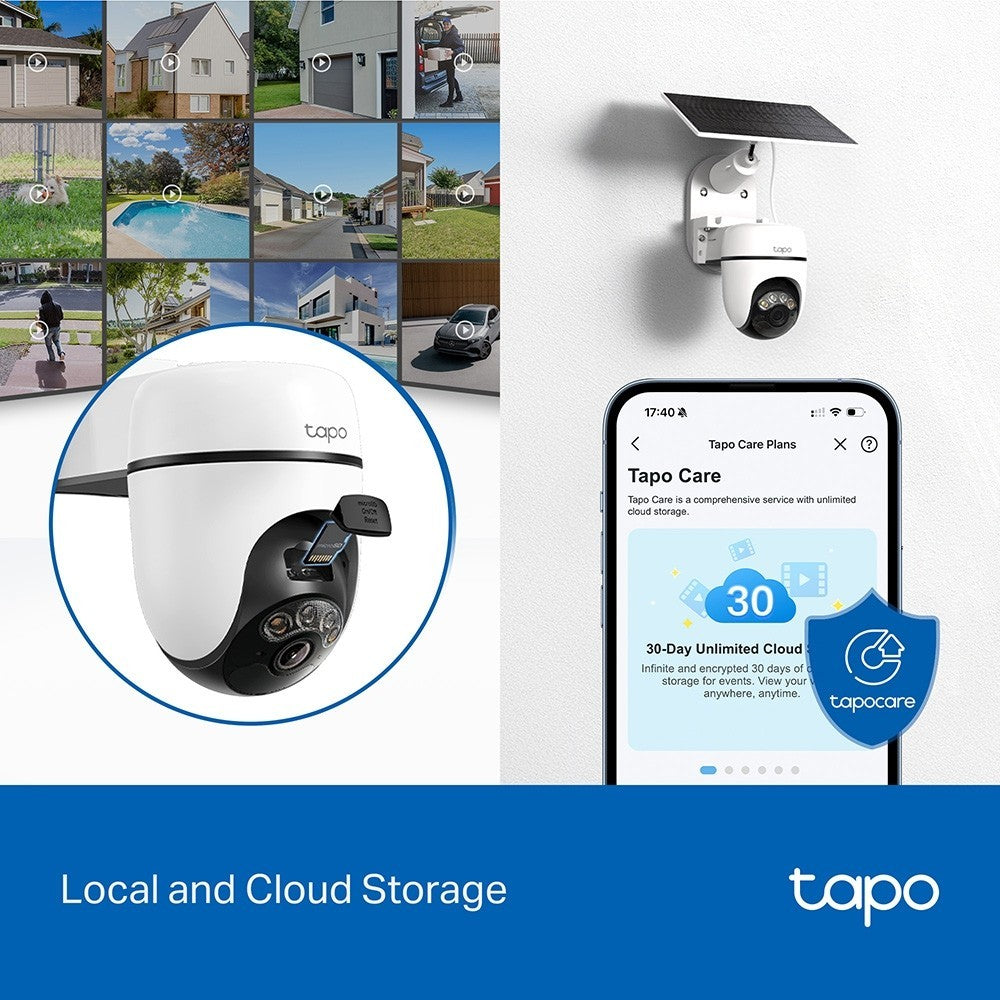 TAPO C610 KIT กล้องวงจรปิด 2K 3MP พร้อมแผงโซลาร์Solar-Powered Pan/Tilt SecurityKit ไม่ต้องใช้เต้ารับ