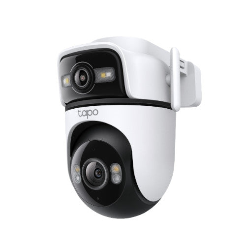 TAPO C545D 2K Outdoor Dual Lens Pan/Tilt Security Camera ออกแบบมาเพื่อลดจุดบอด ระบบมองเห็นภาพสี