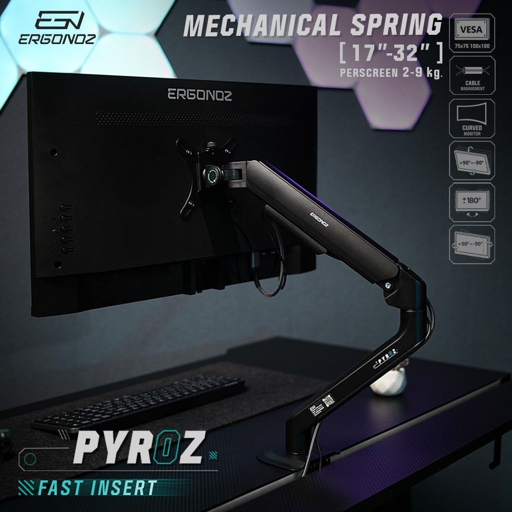 ERGONOZ Monitor Arm PYROZ แขนจับจอ ขาตั้งจอคอม สำหรับจอ 17-32