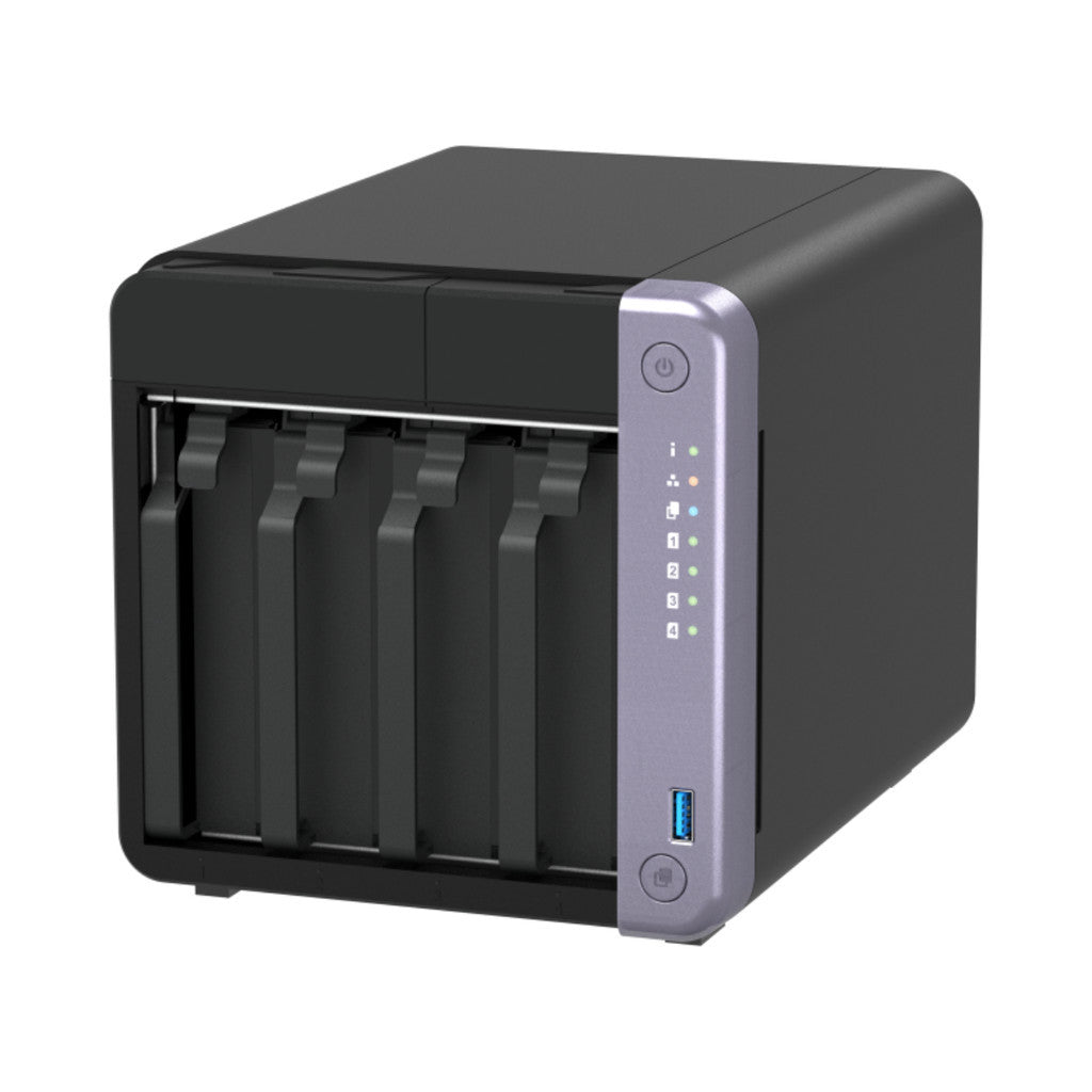 QNAP NAS (อุปกรณ์จัดเก็บข้อมูลบนเครือข่าย) รุ่น TS-432X 4-Bay RAM 4GB 10GbE SFP+ สีดำ (TS-432X-4G)