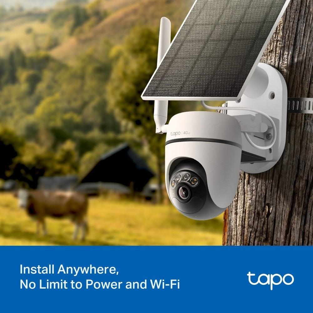TAPO C615G KIT Solar-Powered Pan/Tilt 4G LTE Security Camera Kit ใช้งานง่ายเพียงใส่ซิมการ์ด