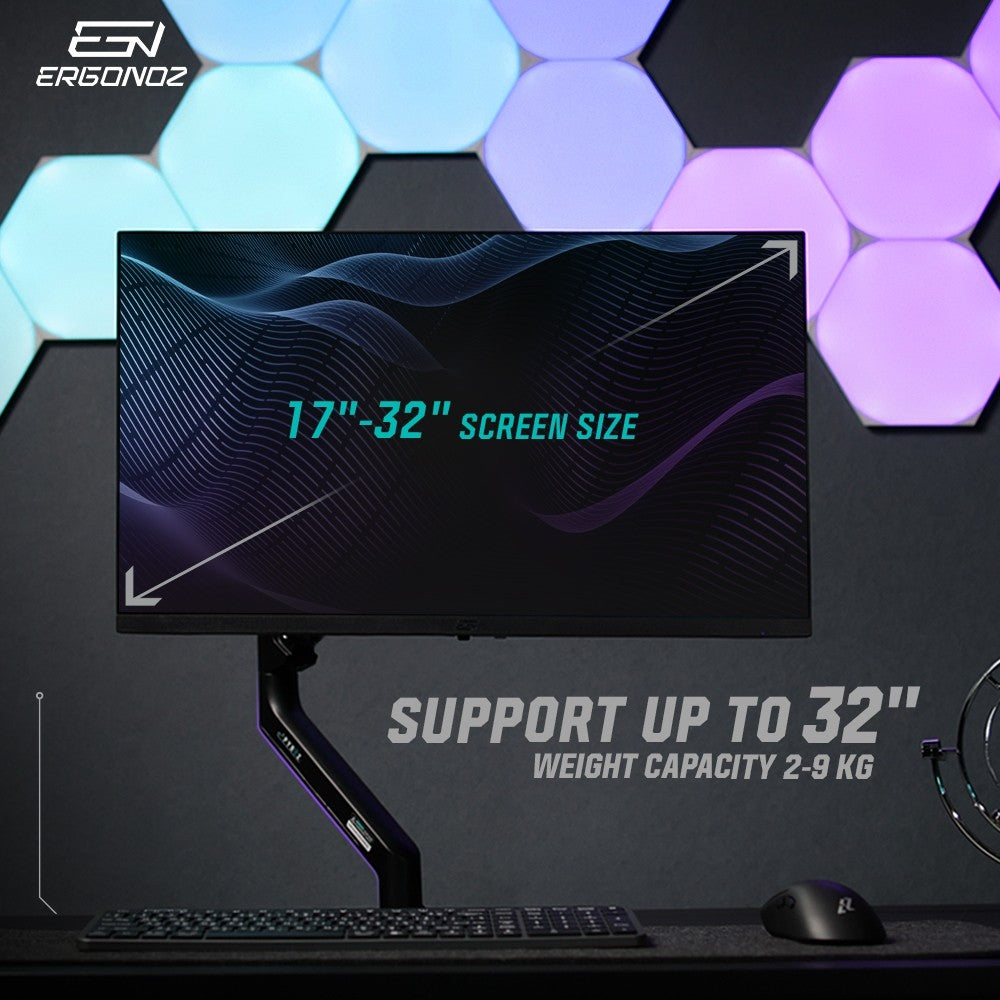 ERGONOZ Monitor Arm PYROZ แขนจับจอ ขาตั้งจอคอม สำหรับจอ 17-32
