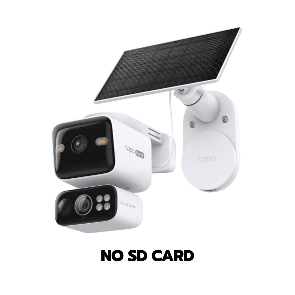 TAPO C645D KIT ชุดกล้องวงจรปิด 2K 3MP แผงโซลาร์ Solar-Powered Dual-Lens Pan/Tilt Security Camera Kit