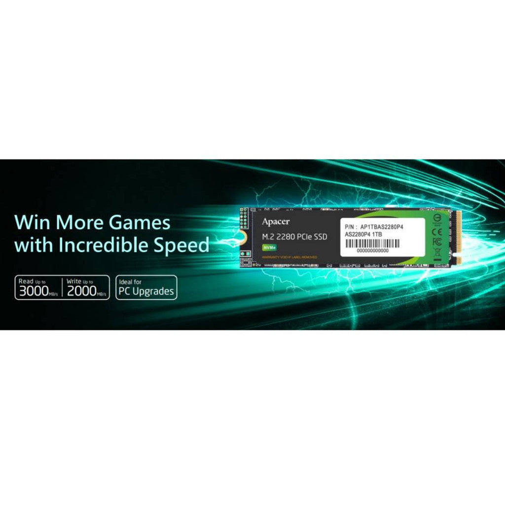 Apacer SSD M.2 (เอสเอสดี) PCle Gen4x4 1TB AP1TBAS2280Q4L-1 (AS2280Q4L)