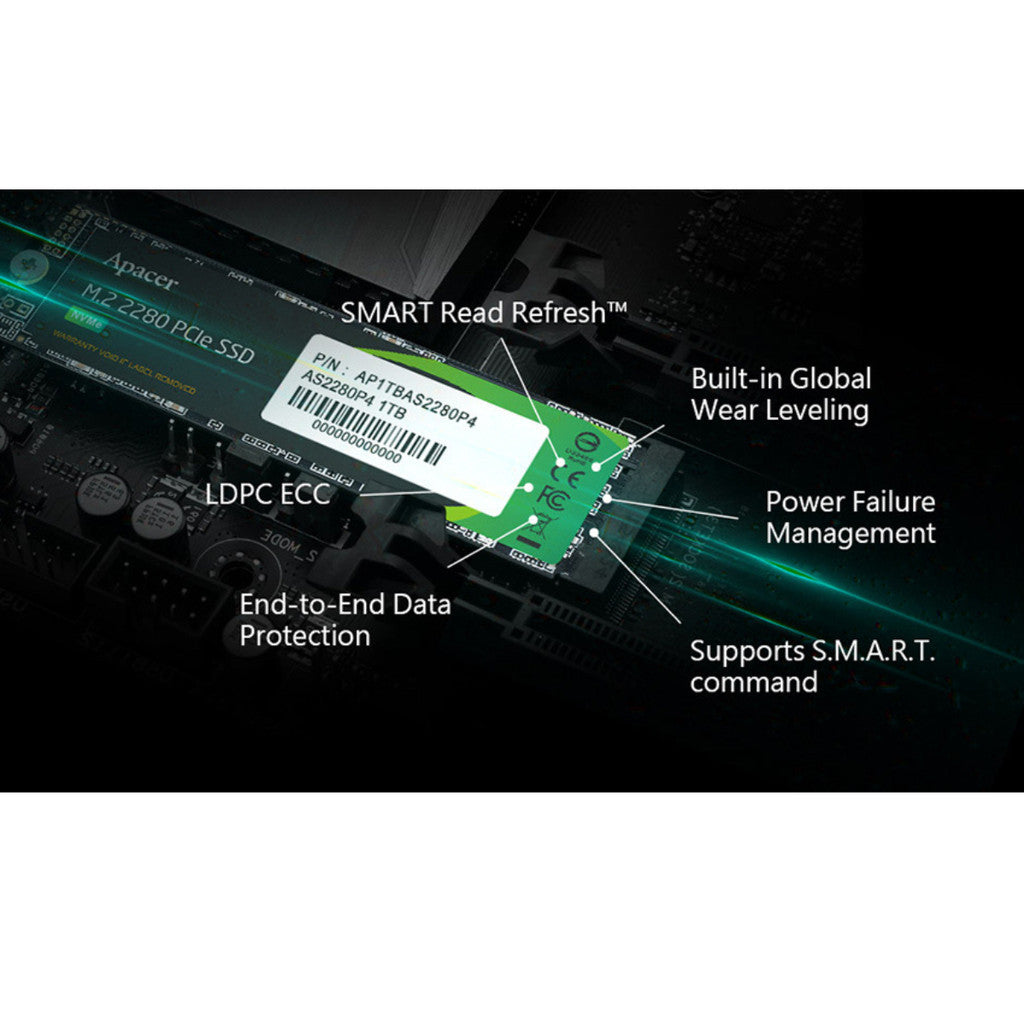 Apacer SSD M.2 (เอสเอสดี) PCle Gen4x4 1TB AP1TBAS2280Q4L-1 (AS2280Q4L)