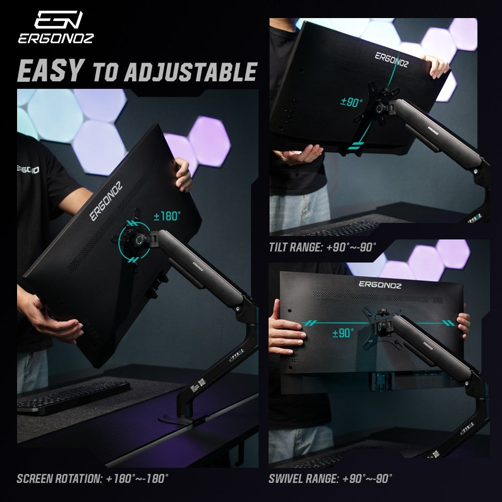 ERGONOZ Monitor Arm PYROZ แขนจับจอ ขาตั้งจอคอม สำหรับจอ 17-32