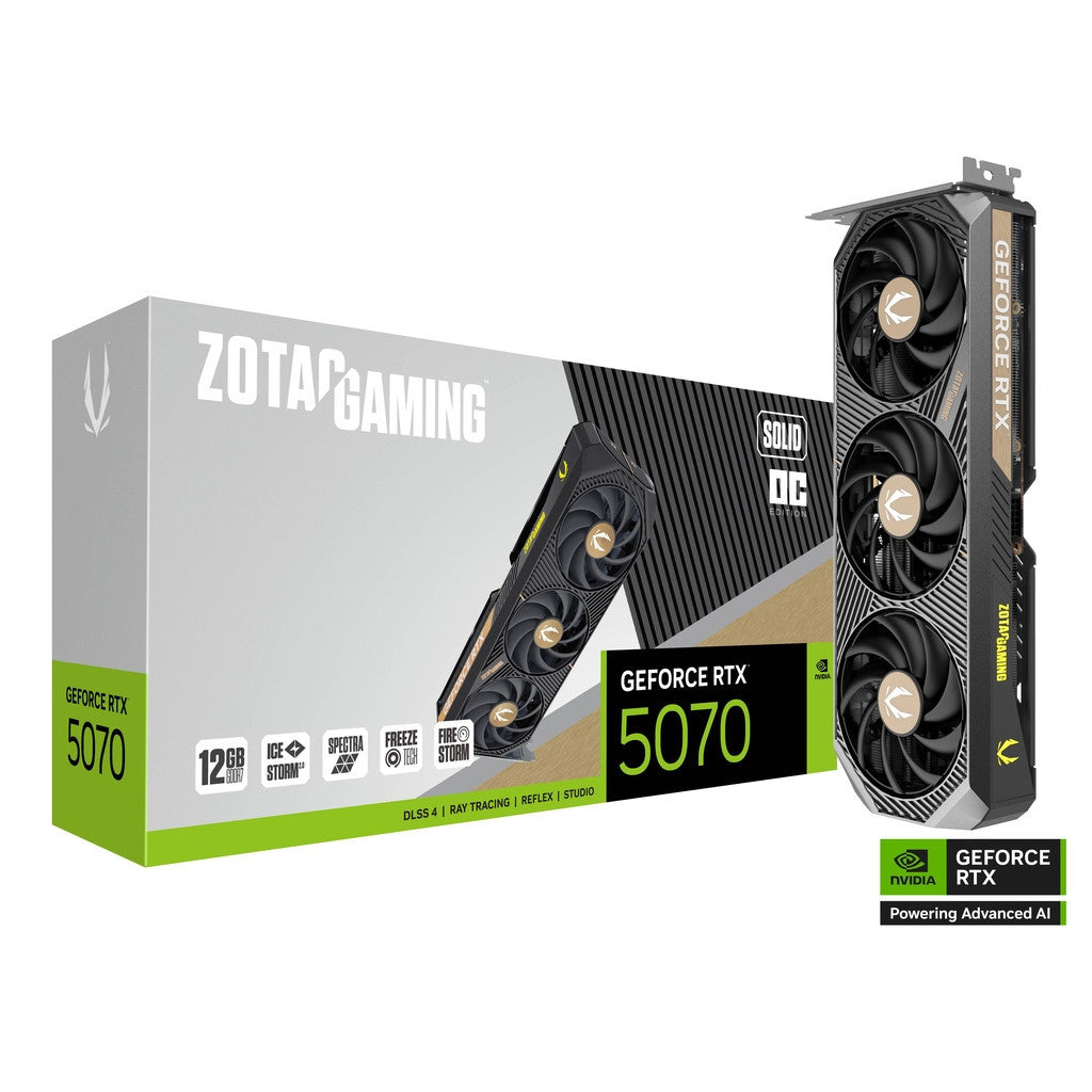 VGA (การ์ดจอ) ZOTAC GAMING GeForce RTX 5070 SOLID OC 12GB รับประกัน 3 ปี
