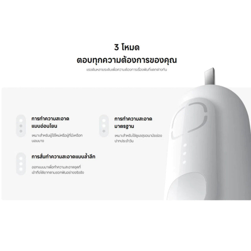 Xiaomi Electric Toothbrush แปรงไฟฟ้า | อายุแบตเตอรี่180 วัน | มอเตอร์สั่นโซนิก | การแสดงข้อมูล 4 ส่วน | IPX8 ศูนย์ไทย