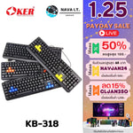 OKER KB-318 SLIM+DESKTOP KEYBOARD USB WATERPOOF KEYBOARD รับประกัน 1ปี