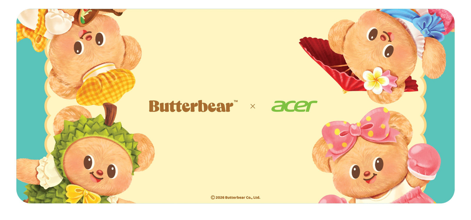Acer แผ่นรองเมาส์ Mouse Pad Butterbear ขนาด 88*39cm